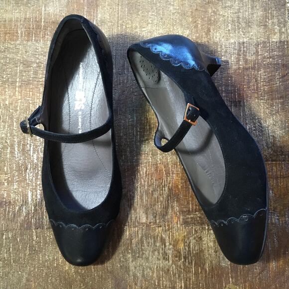 SAS San Antonio Shoes Cate Mary Jane Pump Black Womens 8 W Heel Retro Coquette - Picture 3 of 10